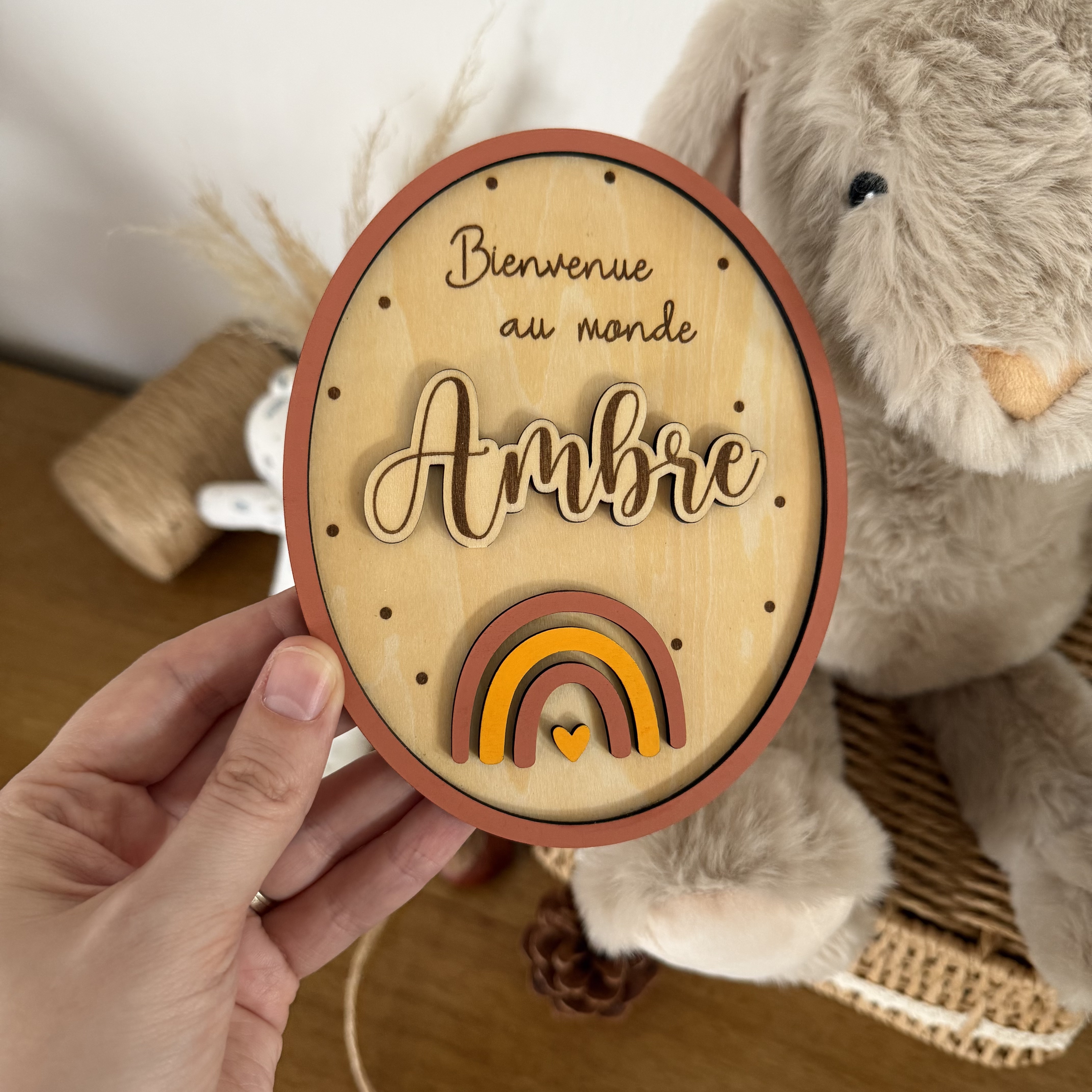 Boîte de naissance personnalisée en bois