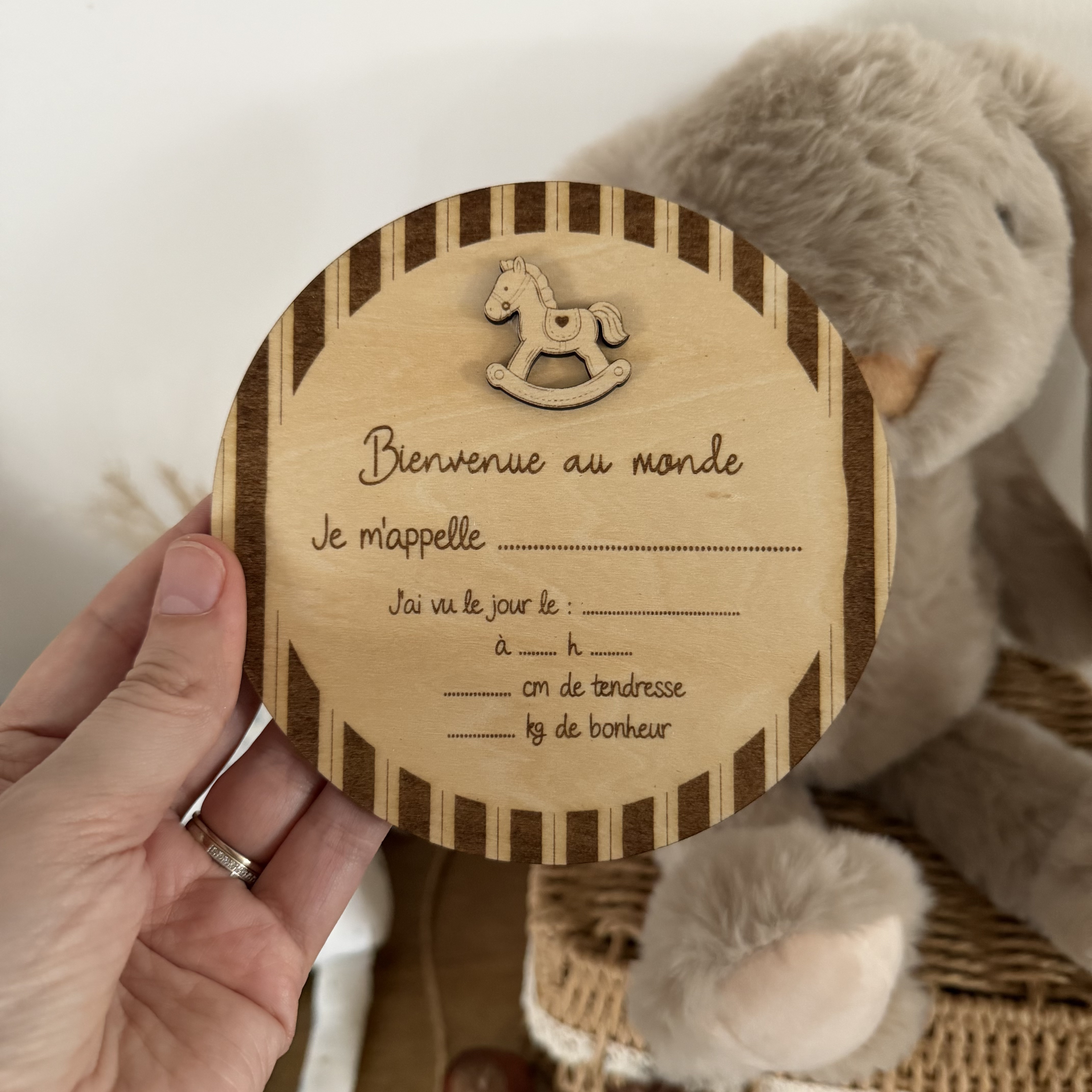 Cadeau de naissance personnalisé en bois – Putchy Studio